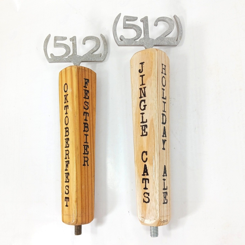 (512) Brewing Company Beer Tap Handles Festbier Oktoberfest Jingle Cats Set of 2